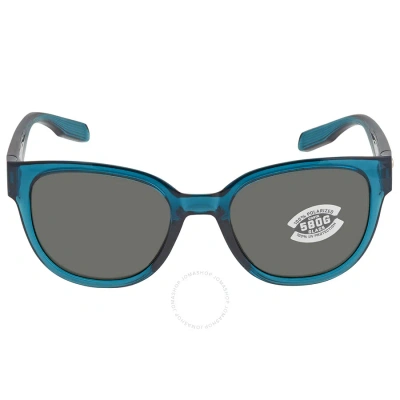 Costa Del Mar Salina Grey Polarized Glass Ladies Sunglasses 6s9051 905107 53 In Grey / Teal