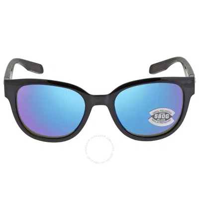 Costa Del Mar Salina Polarized Blue Mirror Glass Ladies Sunglasses 6s9051 905101 53 In Black / Blue