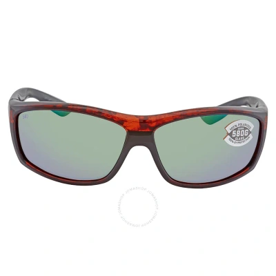 Costa Del Mar Saltbreak Green Mirror Polarized Glass Men's Sunglasses Bk 10 Ogmglp 65 In Green / Tortoise