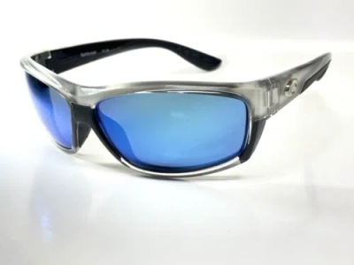 Pre-owned Costa Del Mar Saltbreak Silver Frame Blue Mirror Polarized 580 Glass Lens