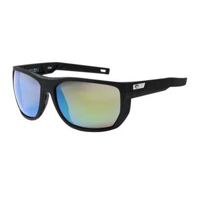 Costa Del Mar Santiago Green Mirror Polarized Glass Rectangular Men's Sunglasses 6s9085 908502 63 In Black