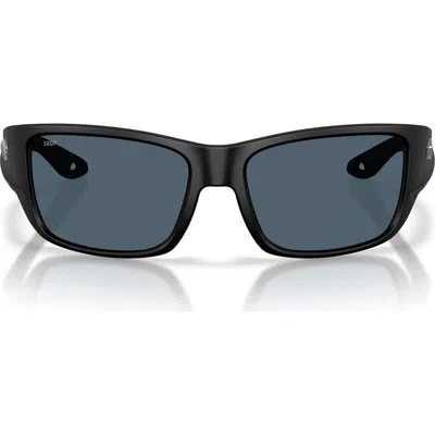 Costa Del Mar Schoolie 56mm Polarized Rectangular Sunglasses In Black