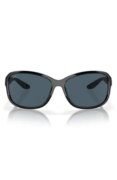 Costa Del Mar Seadrift 58mm Polarized Square Sunglasses In Black/gray