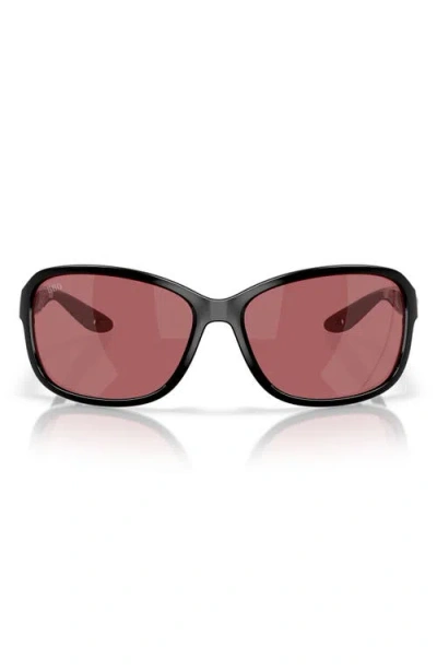 Costa Del Mar Seadrift 60mm Polarized Square Sunglasses In Black