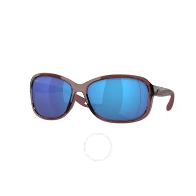 Costa Del Mar Seadrift Blue Mirror Polarized Glass Rectangular Ladies Sunglasses 6s9114 911402 58