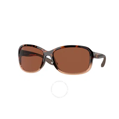 Costa Del Mar Seadrift Copper Polarized Polycarbonate Rectangular Ladies Sunglasses 6s9114 911406 58 In Copper / Tortoise