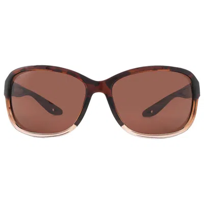Costa Del Mar Seadrift Copper Polarized Polycarbonate Rectangular Ladies Sunglasses 6s9114 911406 60 In Brown