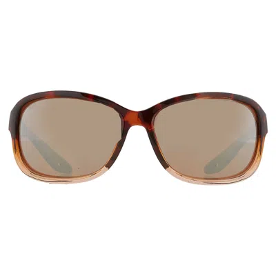 Costa Del Mar Seadrift Copper Silver Mirror Polarized Glass Rectangular Ladies Sunglasses 6s9114 911403 60 In Brown