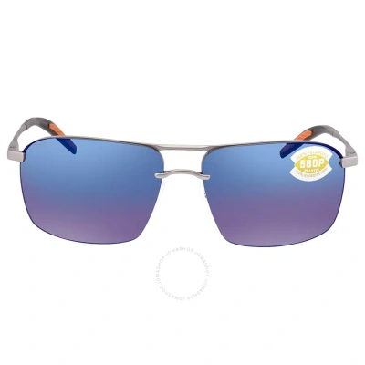 Costa Del Mar Skimmer Blue Mirror Polarized Polycarbonate Men's Sunglasses Skm 228 Obmp 62