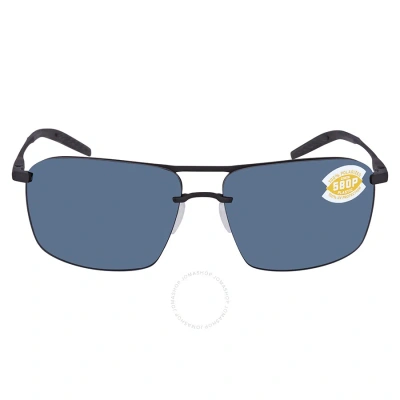 Costa Del Mar Skimmer Gray Polarized Polycarbonate Men's Sunglasses Skm 11 Ogp 62 In Black / Gray
