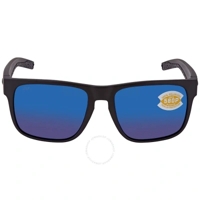 Costa Del Mar Spearo Blue Mirror Polarized Polycarbonate Men's Sunglasses Spo 01 Obmp 56 In Black / Blue