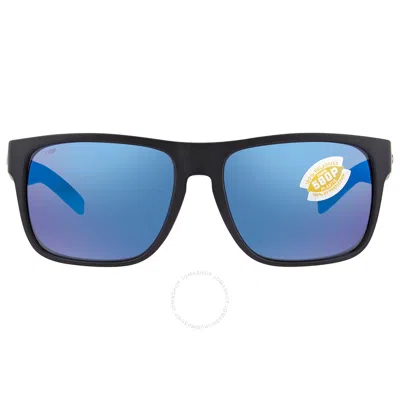 Costa Del Mar Spearo Xl Blue Mirror Polarized Polycarbonate Men's Sunglasses 6s9013 901305 59 In Matte Black