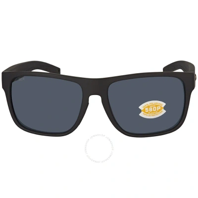 Costa Del Mar Spearo Xl Grey Polarized Polycarbonate Men's Sunglasses 6s9013 901306 59 In Matte Black