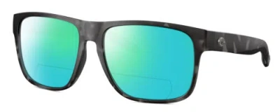 Pre-owned Costa Del Mar Spearo Xl Mens Polarized Bifocal Sunglasses Shark Grey 59mm 41 Opt In Green Mirror