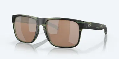 Pre-owned Costa Del Mar Spearo Xl Polarized Sunglasses 90130959 Matte Reef / Copper Silver