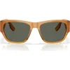 Costa Del Mar Suenos 57mm Polarized Rectangular Sunglasses In Sun Coral/gray 580g