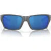 Costa Del Mar Tailfin 57mm Polarized Rectangular Sunglasses In Matte Gray/blue Mirror 580p