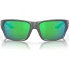 Costa Del Mar Tailfin 57mm Polarized Rectangular Sunglasses In Matte Gray/green Mirror 580p