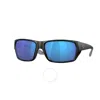 COSTA DEL MAR COSTA DEL MAR TAILFIN BLUE MIRROR POLARIZED GLASS RECTANGULAR MEN'S SUNGLASSES 6S9113 911302 60