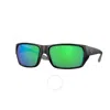 Costa Del Mar Tailfin Green Mirror Polarized Polycarbonate Rectangular Men's Sunglasses 6s9113 91130 In Black / Green
