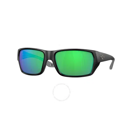 Costa Del Mar Tailfin Green Mirror Polarized Polycarbonate Rectangular Men's Sunglasses 6s9113 91130 In Black / Green