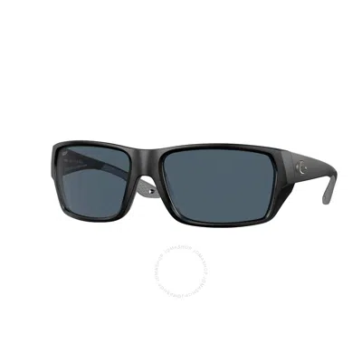 Costa Del Mar Tailfin Grey Polarized Polycarbonate Rectangular Men's Sunglasses 6s9113 911306 57 In Black / Grey