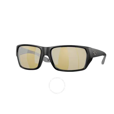 Costa Del Mar Tailfin Sunrise Silver Mirror Polarized Glass Rectangular Men's Sunglasses 6s9113 9113 In Black / Silver