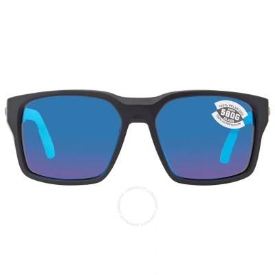 Costa Del Mar Tailwalker Blue Mirror Polarized Glass Men's Sunglasses Twk 11 Obmglp 56 In Matte Black