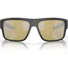 Costa Del Mar Taxman 59mm Polarized Square Sunglasses In Black/sunrise Silver