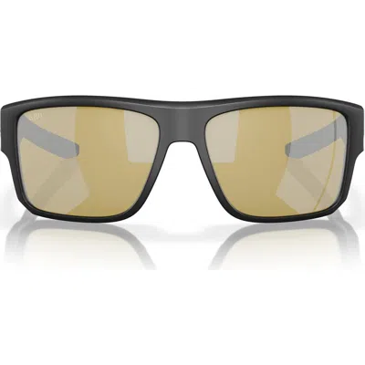 Costa Del Mar Taxman 59mm Polarized Square Sunglasses In Black/sunrise Silver