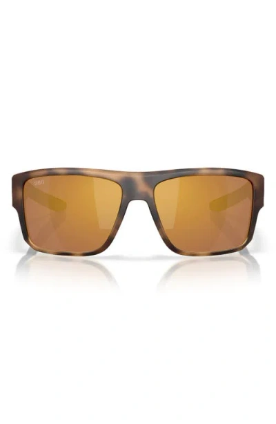 Costa Del Mar Taxman 59mm Polarized Square Sunglasses In Matte Tortoise/gold