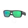Costa Del Mar Taxman Green Mirror Polarized Glass Square Men's Sunglasses 6s9116 911602 59