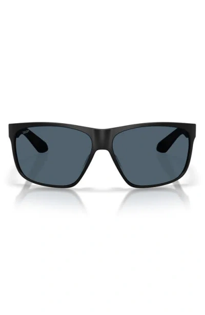 Costa Del Mar Trades 60mm Polarized Square Sunglasses In Black