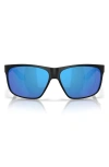Costa Del Mar Broadbill Ii Xl 62mm Polarized Oversize Rectangular Sunglasses In Black