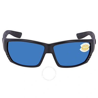 Costa Del Mar Tuna Alley Blue Mirror Polarized Polycarbonate Men's Sunglasses Ta 01 Obmp 62 In Black / Blue