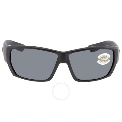Costa Del Mar Tuna Alley Gray Polarized Polycarbonate Men's Sunglasses Ta 01 Ogp 62 In Black / Gray