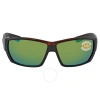 COSTA DEL MAR COSTA DEL MAR TUNA ALLEY GREEN MIRROR POLARIZED POLYCARBONATE MEN'S SUNGLASSES TA 10 OGMP 64