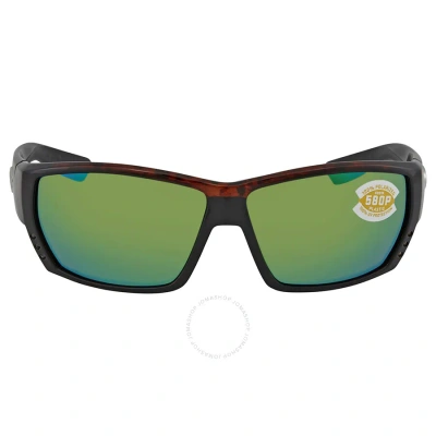 Costa Del Mar Tuna Alley Green Mirror Polarized Polycarbonate Men's Sunglasses Ta 10 Ogmp 64 In Green / Tortoise