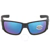 Costa Del Mar Tuna Alley Pro Blue Mirror Polarized Glass Men's Sunglasses 6s9105 910501 60 In Black / Blue