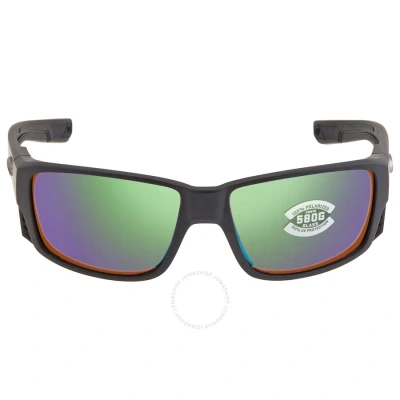 Costa Del Mar Tuna Alley Pro Green Mirror Polarized Glass Men's Sunglasses 6s9105 910502 60 In Black / Green