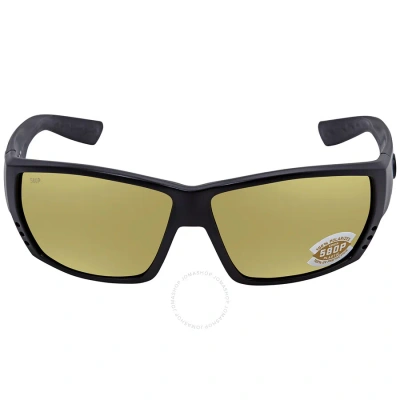 Costa Del Mar Tuna Alley Sunrise Silver Mirror Polarized Polycarbonate Men's Sunglasses Ta 01 Ossp 6 In Black / Silver