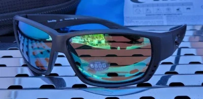 Pre-owned Costa Del Mar Tuna Alley Ta 01 Sunglasses Blackout W/ Green 580g Polarized