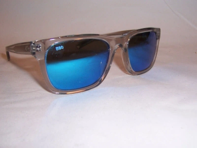 Pre-owned Costa Del Mar Tybee Sunglasses Gray Crystal/blue Mirror 580g $269 Polarized