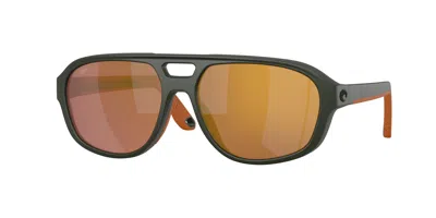 Costa Del Mar Unisex 55 Mm Matte Aqua Drip Sunglasses In Brown