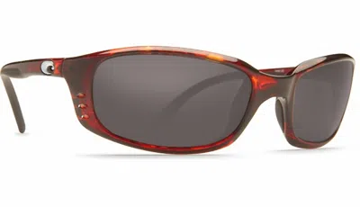 Costa Del Mar Unisex Brine 580p Polarized Sunglasses In Tortoise Frame Gray Lens In Brown