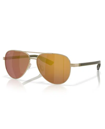 Costa Del Mar Unisex Peli Polarized Sunglasses, 6s4002 In Brushed Gold