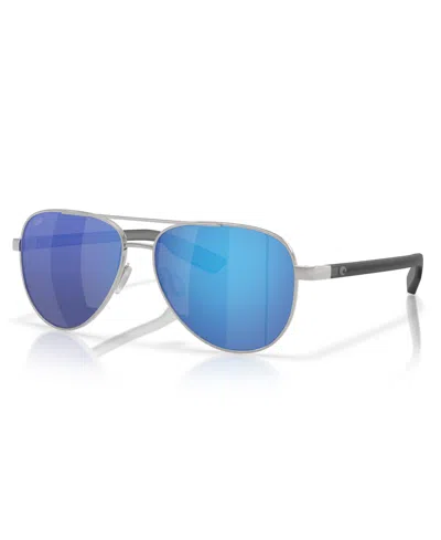 Costa Del Mar Unisex Peli Polarized Sunglasses, 6s4002 In Brushed Silver