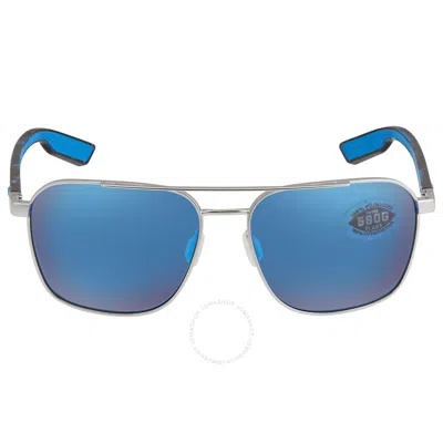 Costa Del Mar Wader Blue Mirror Polarized Glass Unisex Sunglasses Wdr 293 Obmglp 58