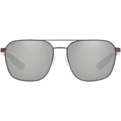 Costa Del Mar Wader Sunglasses In Shiny Dark Grey Gray Silver Mirror In Multi
