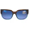 Costa Del Mar Waterwoman Blue Mirror Polarized Glass Ladies Sunglasses Wtw 251 Obmglp 55 In Blue